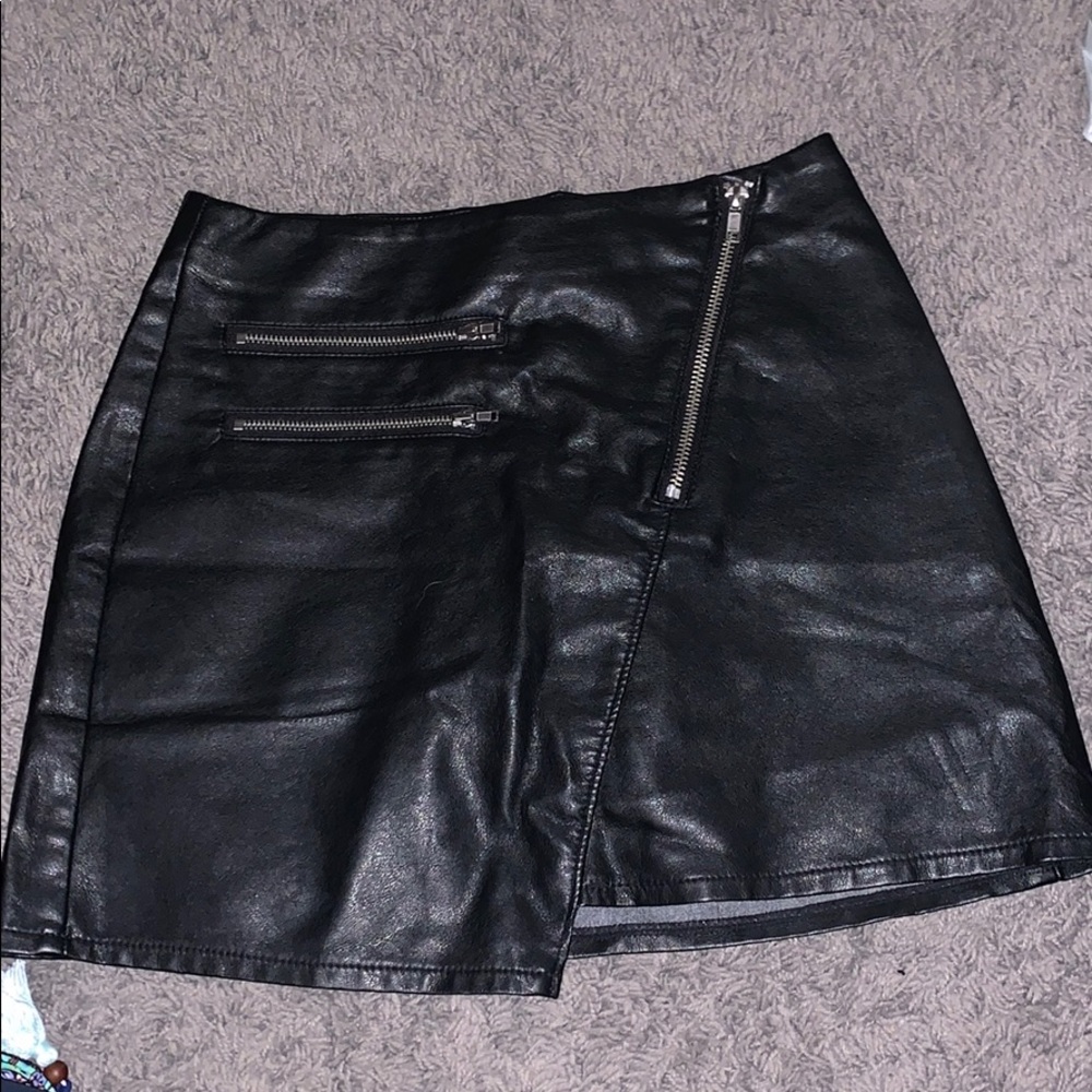 Faux leather skirt